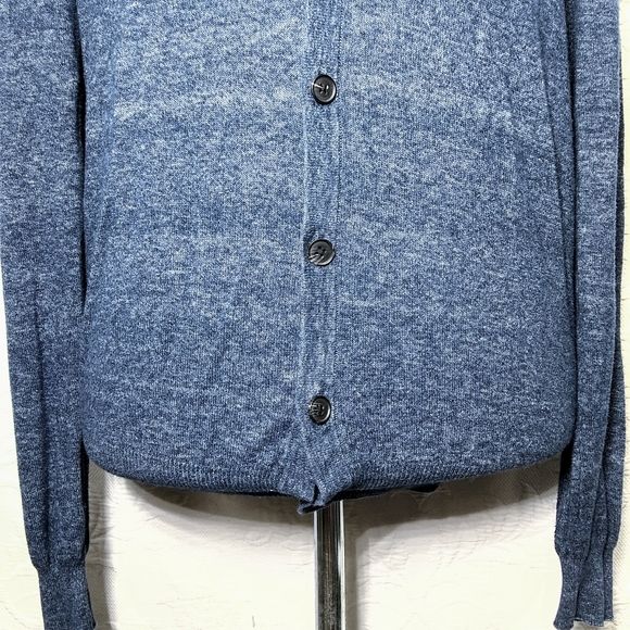 H&M Medium Blue Marled Button Up Cardigan Sweater - Picture 3 of 11